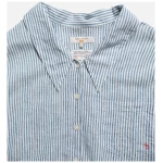 Nudie Jeans Damen Bluse "AMALIA Striped Shirt" - Biobaumwolle und Leinen - Indigo