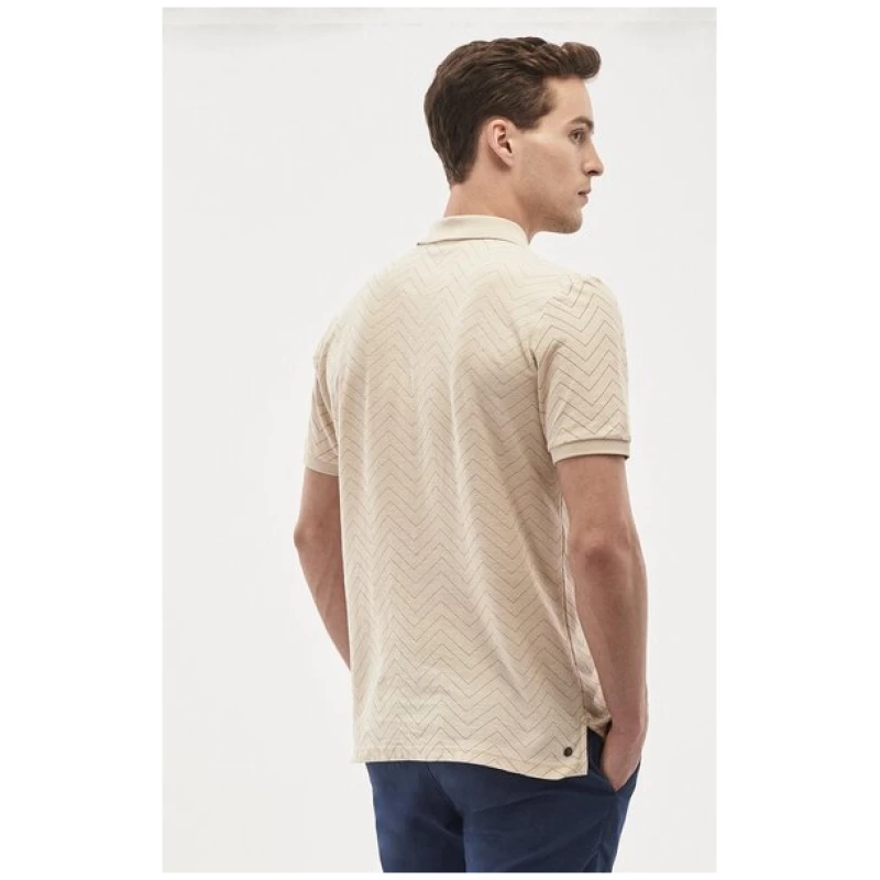 ORGANICATION Slim-Fit Poloshirt aus Bio-Baumwolle mit Allover-Print