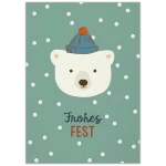 Postkarte Eisbär Frohes Fest