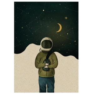 Postkarte Moon and Stars