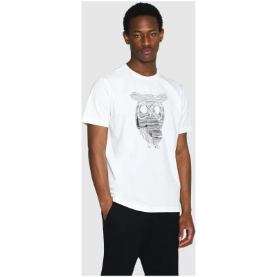 Regular Fit With Big Owl Front Print T-Shirt