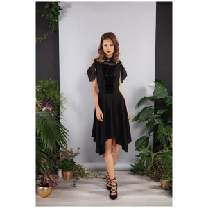 SinWeaver alternative fashion Abendkleid kurz schwarz mit Spitze Viskose