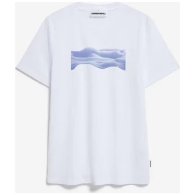 T-Shirt Print Jaames Wavy Clouds Weiß