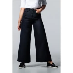 Wide Cropped Jeans BARLERIA Black Overdyed
