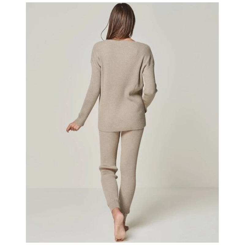 YOU LOOK PERFECT Merino Loungewear Set "V-Pullover Blossom & Strickleggings Caja"