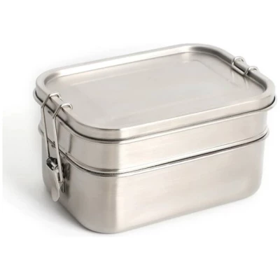 ecolinda 2in1 Edelstahl Lunchbox 1340ml - Auslaufsicher, Doppel-Fach, Nachhaltig