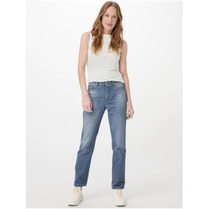 hessnatur Damen Jeans BEA High Rise Straight Cropped aus Bio-Denim - blau - Größe 27/30