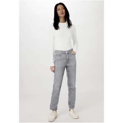 hessnatur Damen Jeans BEA High Rise Straight aus Bio-Denim - grau - Größe 28/30