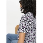 hessnatur Damen Jersey-Bluse Relaxed aus Bio-Baumwolle - lila - Größe 34