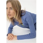hessnatur Damen Rib Strickjacke Slim aus Bio-Baumwolle - blau - Größe 34