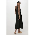 hessnatur Damen Strickkleid Midi Relaxed aus Bio-Baumwolle - schwarz - Größe L