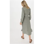 hessnatur Damen Tunika Kleid Midi Relaxed aus Leinen - grün - Größe 34