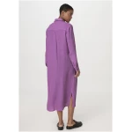 hessnatur Damen Tunika Kleid Midi Relaxed aus Leinen - lila - Größe 34