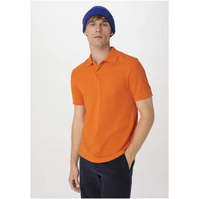 hessnatur Herren Zwirn Polo Shirt Regular aus Bio-Baumwolle - orange - Größe 52