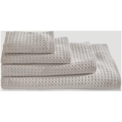 hessnatur Waffelpiqué-Handtuch aus Bio-Baumwolle - grau - Größe 67x140 cm