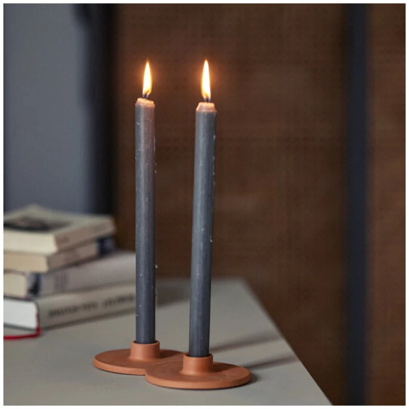 onomao Kerzenständer aus Terrakotta 'Luz Rund' aus Steingut