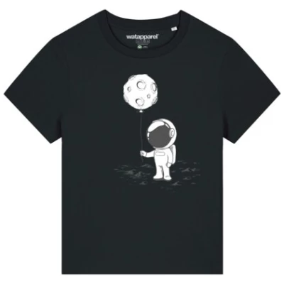 watapparel T-Shirt Frauen Kleiner Astronaut mit Luftballon