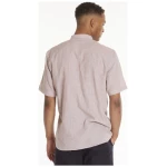 By Garment Makers Hemd - Alberto Manderin Striped Linen SS Shirt- aus Bio-Baumwolle und Leinen