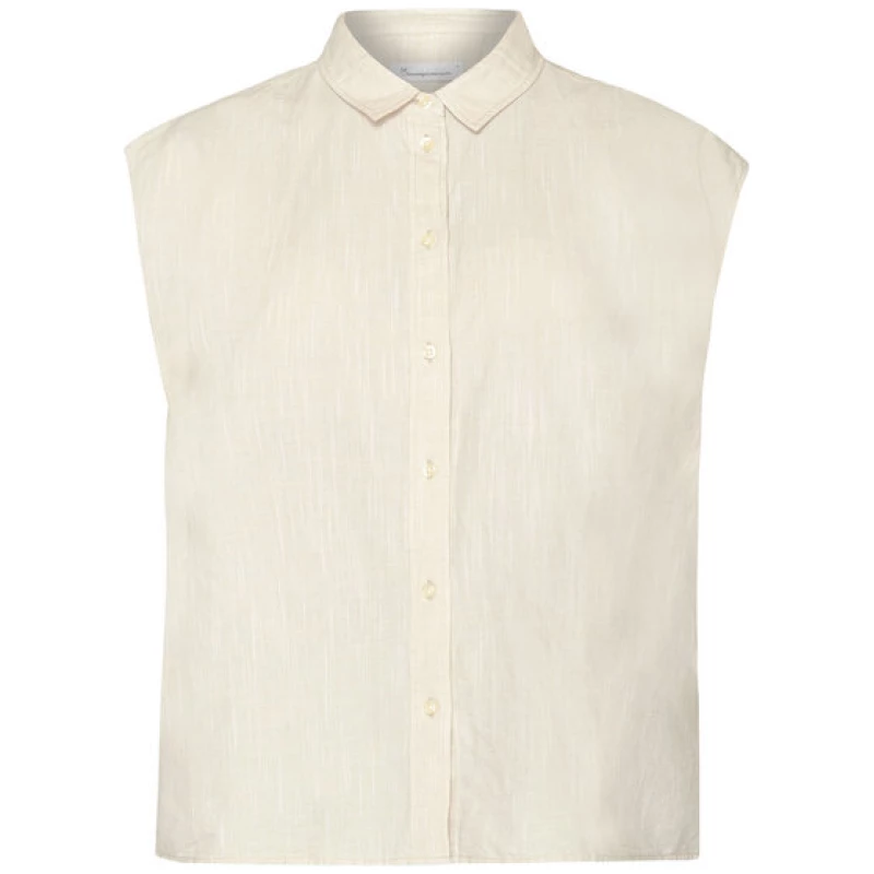 KnowledgeCotton Apparel Bluse - Sleevless shirt- aus einem Baumwolle/Leinen Mix