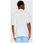 KnowledgeCotton Apparel Hemd - Embroidery Box Fit short sleeve - aus Leinen (bio)