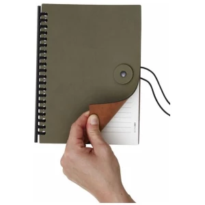 LindDNA A5 Notizbuch - Paper Block Button - Notebook - aus recyceltem Leder