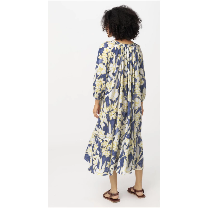 hessnatur Damen Kleid aus Bio-Baumwolle - blau - Größe 38