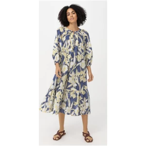 hessnatur Damen Kleid aus Bio-Baumwolle - blau - Größe 38