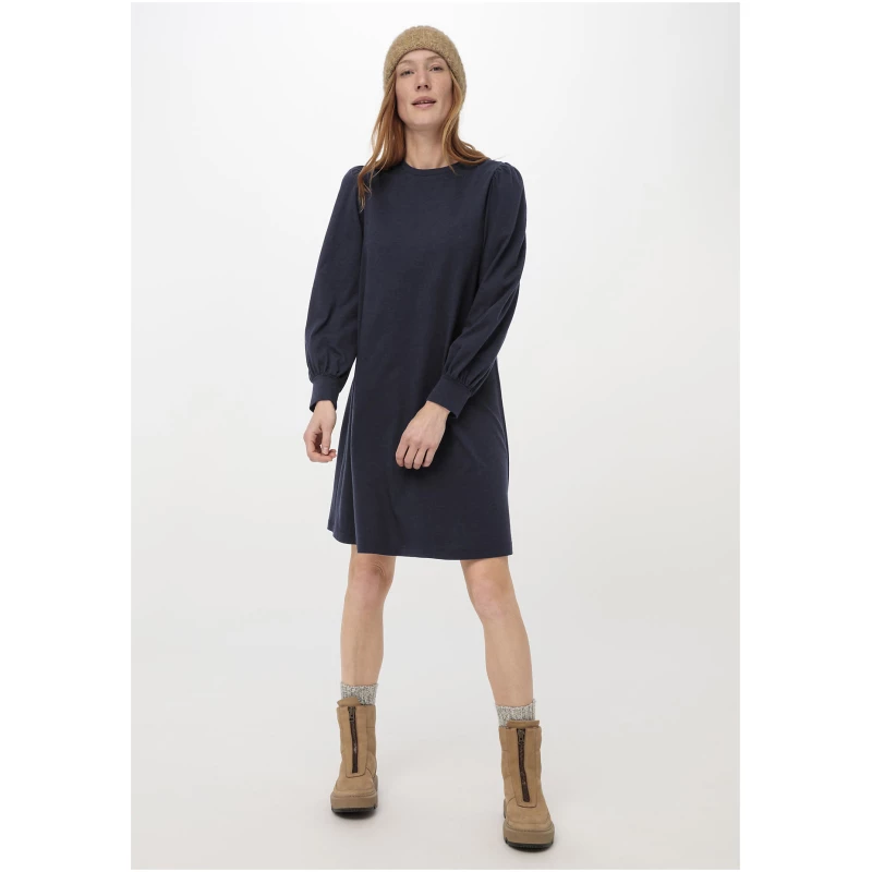 hessnatur Damen Mini-Kleid aus Bio-Baumwolle mit Bio-Merinowolle - blau - Größe 44