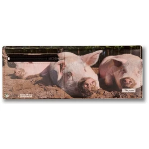 roots of compassion Portemonnaie vegan mit Schweinen - Wallet aus Tyvek