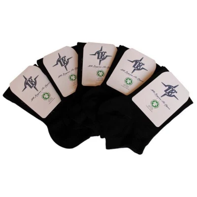 108 Degrees 5er Pack Herren Sneaker Socken schwarz GOTS