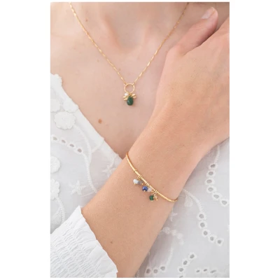 A Beautiful Story Damen vegan Armband Posy Edelstein Mix Gold