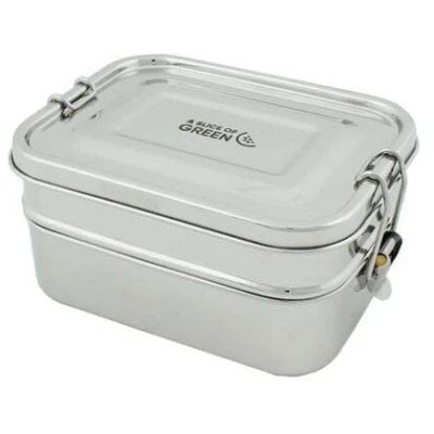 A Slice of Green Auslaufsichere Edelstahl Lunchbox Doppeldecker