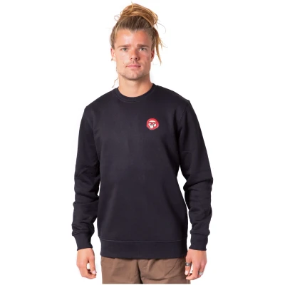 ADUH Herren vegan Sweatshirt Bulan Kepala Pullover Schwarz