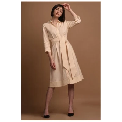 AYANI Mariam | Leinenhemdkleid mit breitem Gürtel