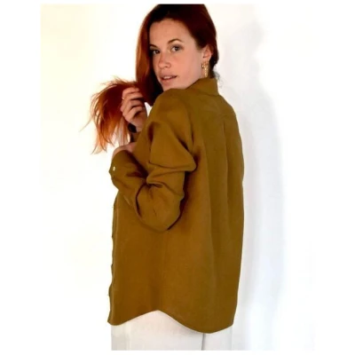 Aatise Hemdbluse aus 100% Leinen langarm Zalabis made in France