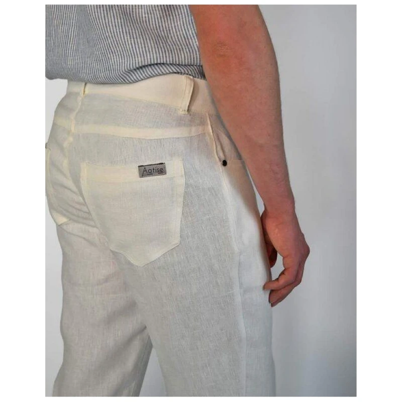 Aatise Herren Leinenhose aus 100% Leinen offwhite Zanzibar