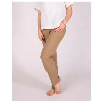 Aatise Karottenhose aus 100% Leinen mit halbhoher Taille Zigarette