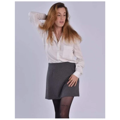 Aatise Kurzer A-Linien Rock Zulia grau 100% upgecycelte Wolle