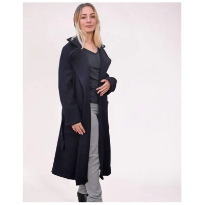 Aatise Langer Wintermantel Zhara made in France upcycling Wolle Farbe Marine