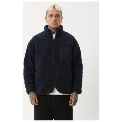 Afends "Polarize" Fleecejacke mit Reißverschluss dunkleblau