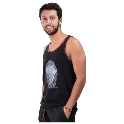 Africulture Tanktop, "West African Kitenge Fusion" mit Afrika Daumenabdruck