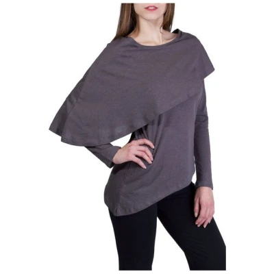 Ajna Langarmshirt Mit Poncho Vanda grau