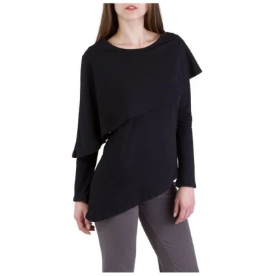 Ajna Langarmshirt Mit Poncho Vanda schwarz