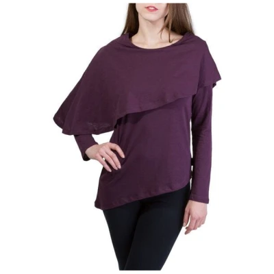 Ajna Langarmshirt Mit Poncho Vanda violett