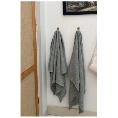 AmourLinen Badetuch aus Leinen mit Waffelmuster