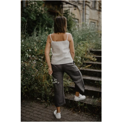 AmourLinen Damen vegan Hose Tokio Holzkohle Grau