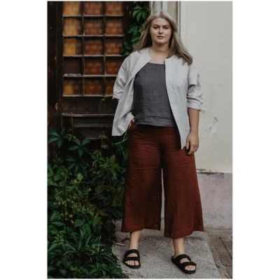 AmourLinen Damen vegan Hose Tokyo Terracotta Rot