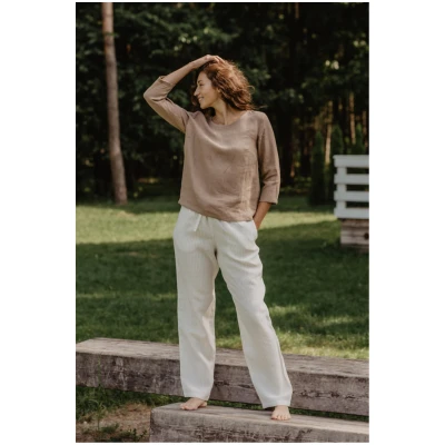 AmourLinen Damen vegan Leinenhose Malmo Gestreift