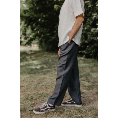 AmourLinen Herren vegan Leinenhose Adonis Gestreift