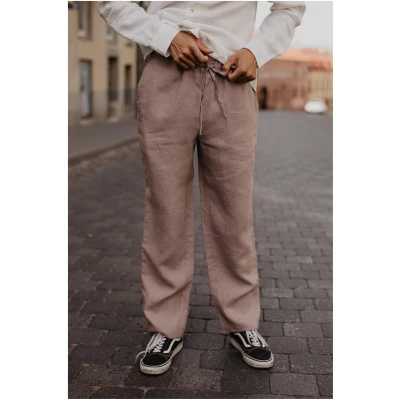 AmourLinen Herren vegan Leinenhose Adonis Rosy Brown